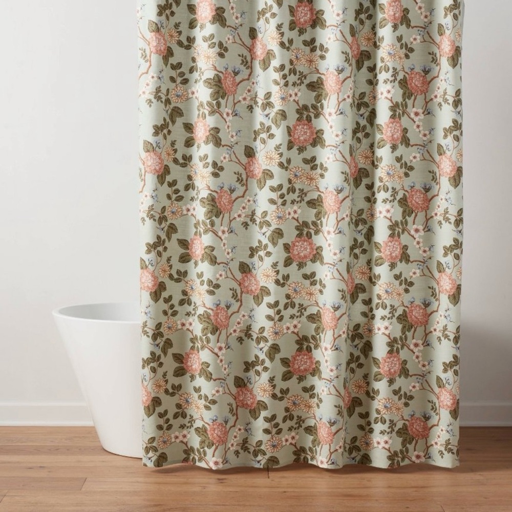 Threshold Traditional Toile Garden Flower Shower Curtain